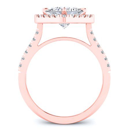 Cattleya Moissanite Matching Band Only (engagement Ring Not Included) For Ring With Princess Center rosegold