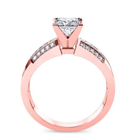 Crocus Moissanite Matching Band Only (engagement Ring Not Included) For Ring With Princess Center rosegold