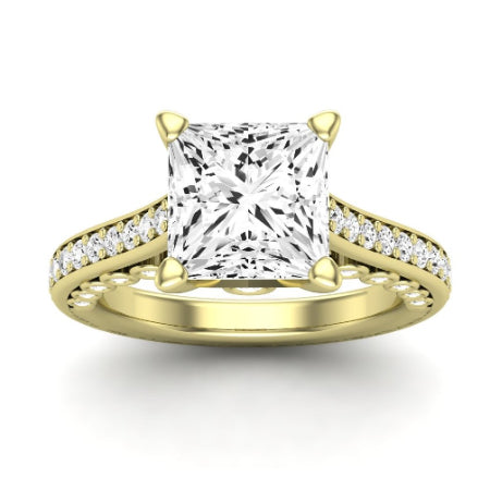 Nala Diamond Matching Band Only (does Not Include Engagement Ring) For Ring With Princess Center yellowgold