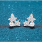Ariel Round Leaf Pearl &  Diamond Stud Earrings whitegold