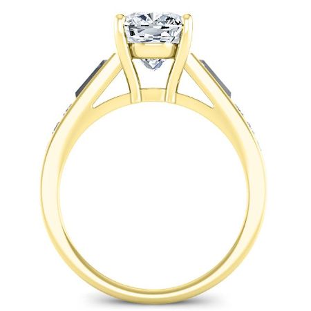 Bergamot Moissanite Matching Band Only (engagement Ring Not Included) For Ring With Cushion Center yellowgold