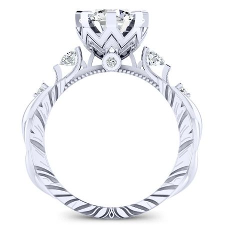 Oleana Diamond Matching Band Only (engagement Ring Not Included) For Ring With Round Center whitegold