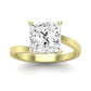 Zinnia Moissanite Matching Band Only ( Engagement Ring Not Included) For Ring With Princess Center yellowgold