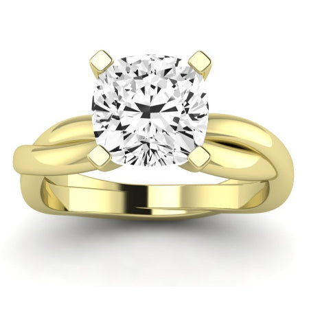 Baneberry Moissanite Matching Band Only (does Not Include Engagement Ring)  For Ring With Cushion Center yellowgold