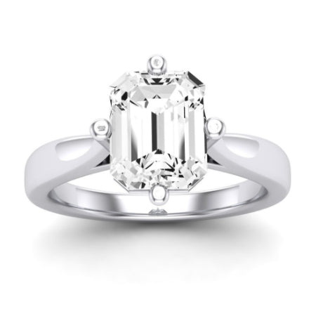 Gardenia Diamond Matching Band Only ( Engagement Ring Not Included)  For Ring With Emerald Center whitegold