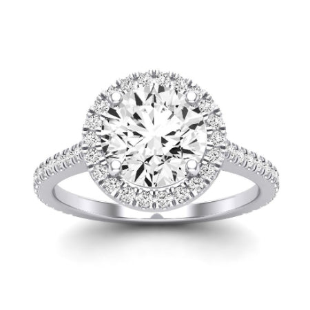 Columbine Diamond Matching Band Only (does Not Include Engagement Ring)  For Ring With Round Center whitegold