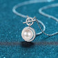 Carly Moissanite & Pearl Necklace whitegold