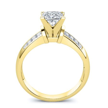 Heather Diamond Matching Band Only (engagement Ring Not Included) For Ring With Princess Center yellowgold