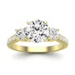 Primrose Moissanite Matching Band Only ( Engagement Ring Not Included) For Ring With Round Center yellowgold