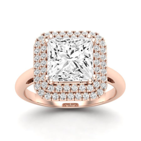 Tulip Moissanite Matching Band Only (does Not Include Engagement Ring) For Ring With Princess Center rosegold