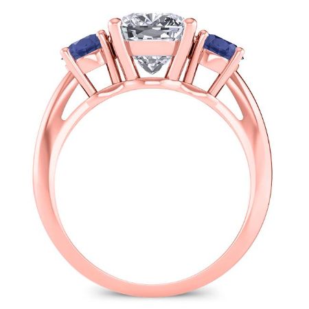 Fuschia Moissanite Matching Band Only (engagement Ring Not Included) For Ring With Cushion Center rosegold