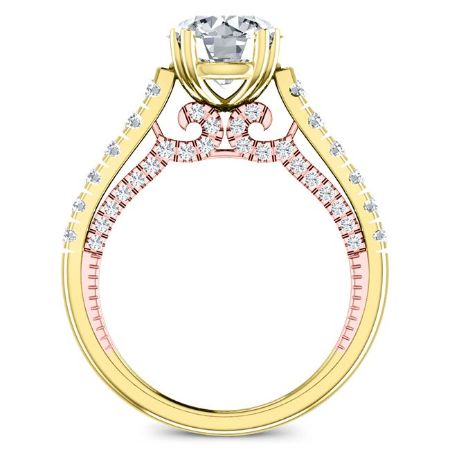 Nasrin Moissanite Matching Band Only (engagement Ring Not Included) For Ring With Round Center yellowgold