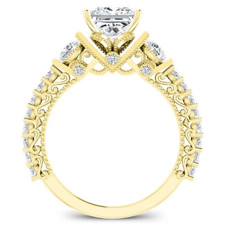 Belle Diamond Matching Band Only (engagement Ring Not Included) For Ring With Princess Center yellowgold