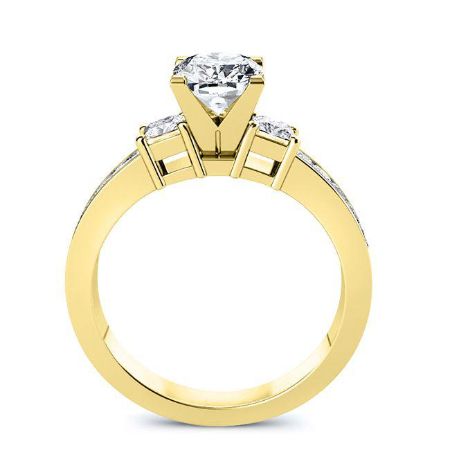 Yellow Bell Moissanite Matching Band Only (engagement Ring Not Included) For Ring With Cushion Center yellowgold