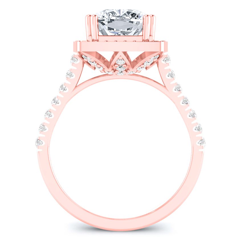 Aster Diamond Matching Band Only (engagement Ring Not Included) For Ring With Cushion Center rosegold