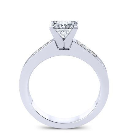 Jessamine Moissanite Matching Band Only (engagement Ring Not Included) For Ring With Round Center whitegold