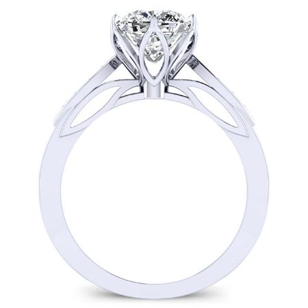 Pieris Diamond Matching Band Only (engagement Ring Not Included) For Ring With Cushion Center whitegold
