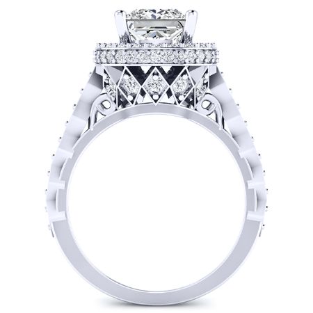Rosanna Moissanite Matching Band Only (engagement Ring Not Included) For Ring With Princess Center whitegold