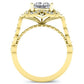 Hana Moissanite Matching Band Only (engagement Ring Not Included) For Ring With Princess Center yellowgold