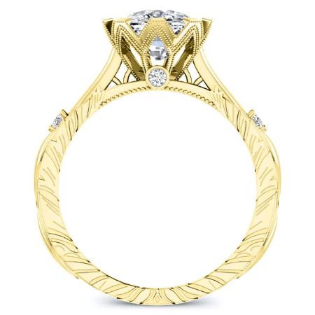 Arbor Moissanite Matching Band Only (engagement Ring Not Included) For Ring With Cushion Center yellowgold