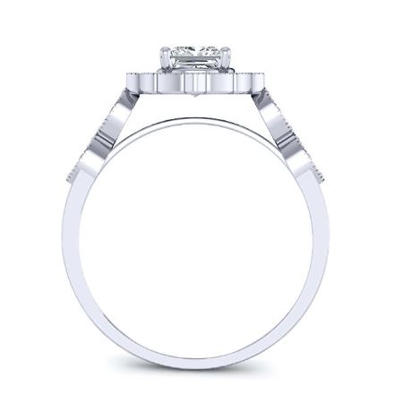 Petal Diamond Matching Band Only (engagement Ring Not Included) For Ring With Princess Center whitegold