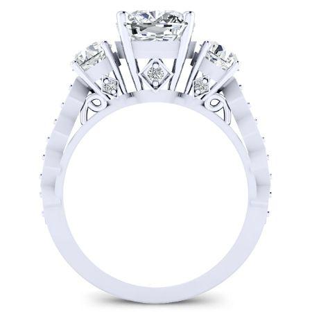 Calix Diamond Matching Band Only (engagement Ring Not Included) For Ring With Cushion Center whitegold