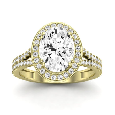 Tea Rose Oval Moissanite Bridal Set yellowgold