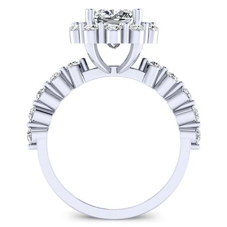 Privet Moissanite Matching Band Only (engagement Ring Not Included) For Ring With Cushion Center whitegold