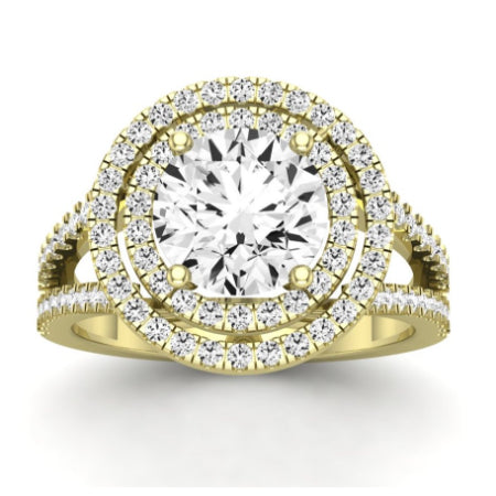 Flora Moissanite Matching Band Only (engagement Ring Not Included) For Ring With Round Center yellowgold