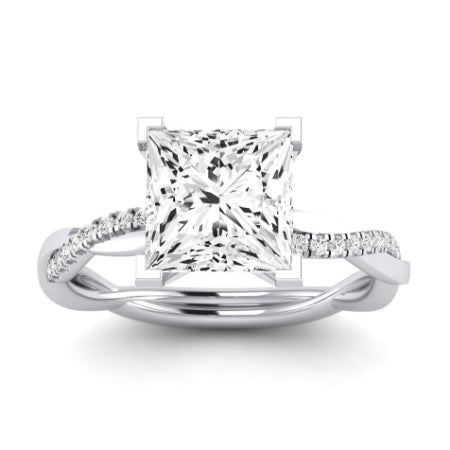 Iris Moissanite Matching Band Only (does Not Include Engagement Ring) For Ring With Princess Center whitegold