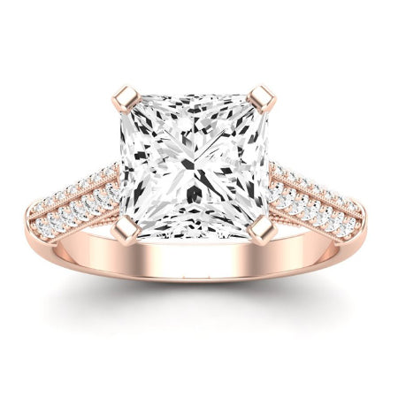 Iberis Diamond Matching Band Only (does Not Include Engagement Ring) For Ring With Princess Center rosegold