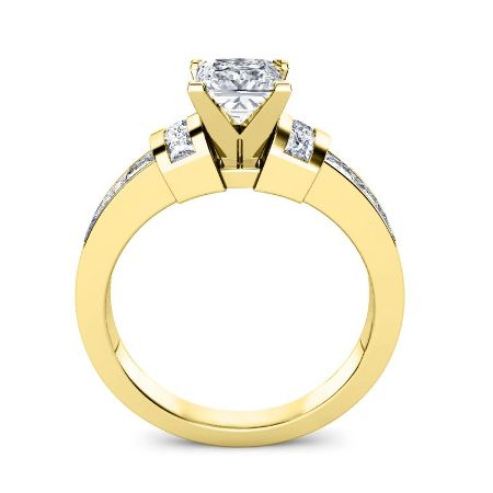 Ivy Moissanite Matching Band Only (engagement Ring Not Included) For Ring With Cushion Center yellowgold
