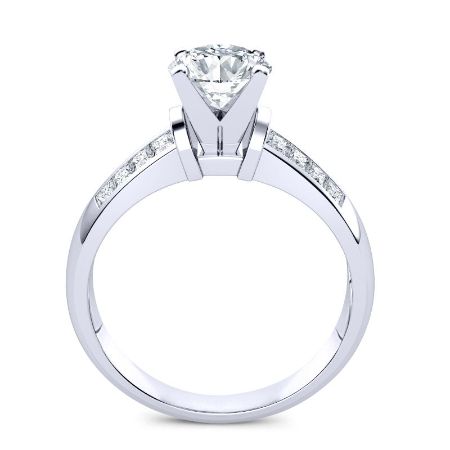 Heather Diamond Matching Band Only (engagement Ring Not Included) For Ring With Round Center whitegold