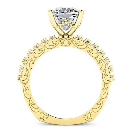 Carmel Moissanite Matching Band Only (engagement Ring Not Included) For Ring With Cushion Center yellowgold