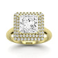 Tulip Moissanite Matching Band Only (does Not Include Engagement Ring) For Ring With Princess Center yellowgold