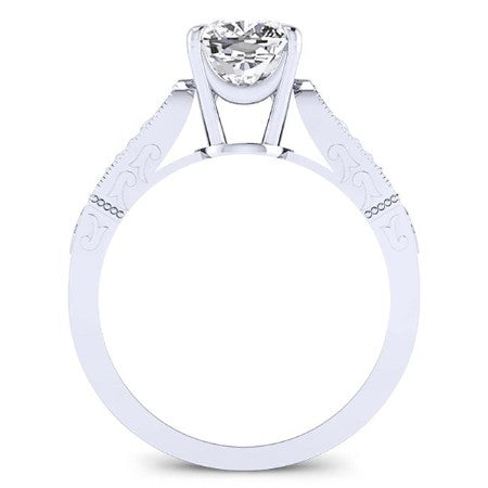 Heath Moissanite Matching Band Only (engagement Ring Not Included) For Ring With Cushion Center whitegold