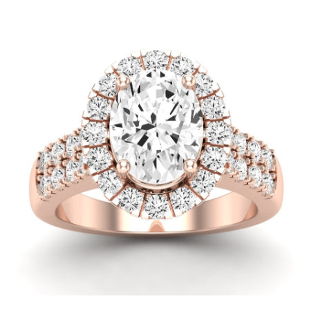 Velvet Moissanite Matching Band Only ( Engagement Ring Not Included) For Ring With Oval Center rosegold