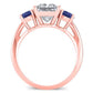 Fuschia Diamond Matching Band Only (engagement Ring Not Included) For Ring With Princess Center rosegold