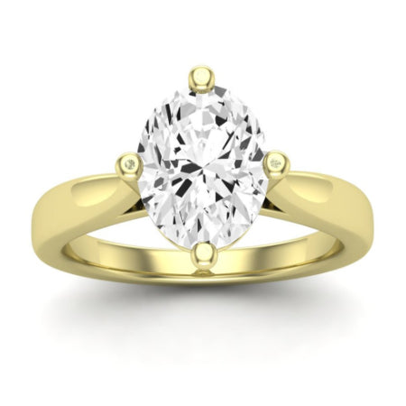 Gardenia Moissanite Matching Band Only ( Engagement Ring Not Included)  For Ring With Oval Center yellowgold
