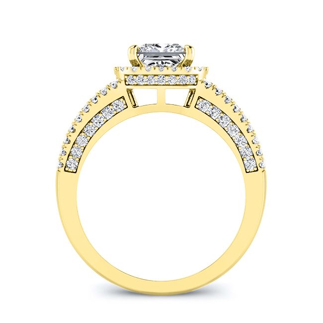 Honesty Diamond Matching Band Only (engagement Ring Not Included) For Ring With Princess Center yellowgold