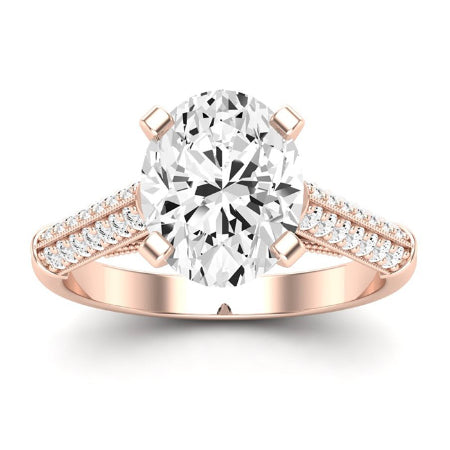 Iberis Diamond Matching Band Only (does Not Include Engagement Ring) For Ring With Oval Center rosegold