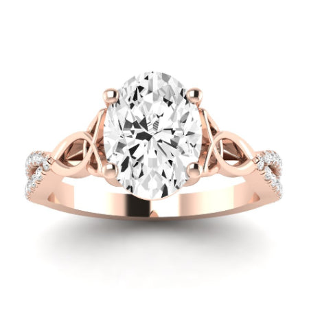 Pavonia Moissanite Matching Band Only (does Not Include Engagement Ring)  For Ring With Oval Center rosegold