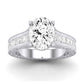 Edelweiss Moissanite Matching Band Only (does Not Include Engagement Ring) For Ring With Oval Center whitegold