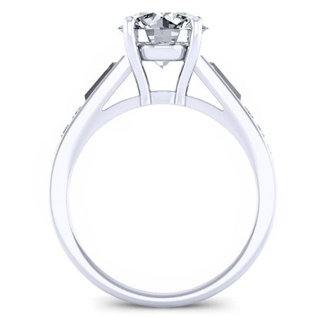 Bergamot Moissanite Matching Band Only (engagement Ring Not Included) For Ring With Round Center whitegold