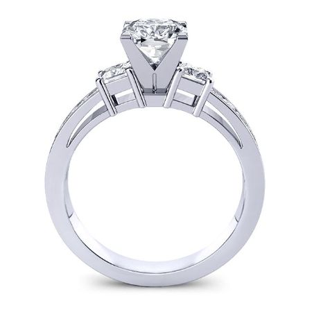 Hazel Moissanite Matching Band Only (engagement Ring Not Included) For Ring With Round Center whitegold