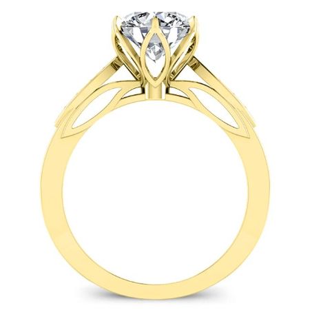 Pieris Moissanite Matching Band Only (engagement Ring Not Included) For Ring With Round Center yellowgold