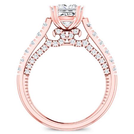 Nasrin Moissanite Matching Band Only (engagement Ring Not Included) For Ring With Princess Center rosegold