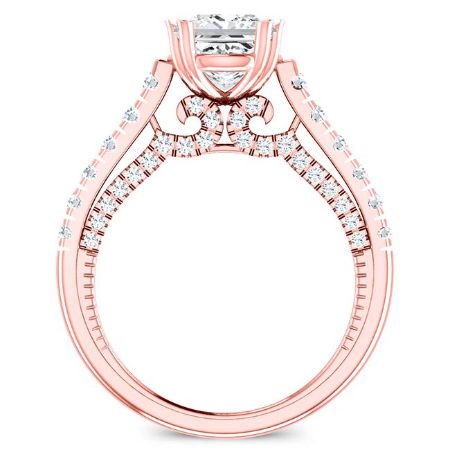 Nasrin Diamond Matching Band Only (engagement Ring Not Included) For Ring With Princess Center rosegold