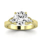 Hibiscus Moissanite Matching Band Only (does Not Include Engagement Ring)  For Ring With Round Center yellowgold