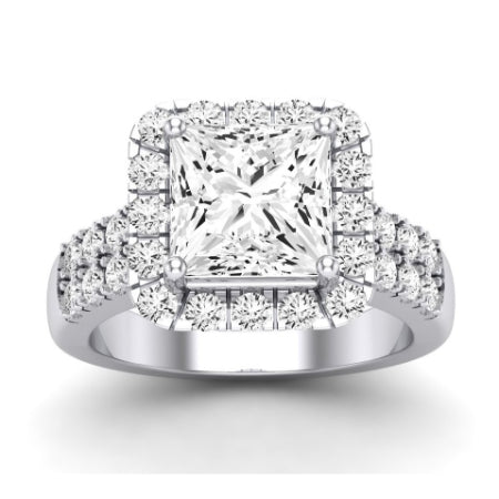 Velvet Moissanite Matching Band Only (does Not Include Engagement Ring)  For Ring With Princess Center whitegold